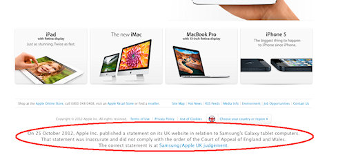 Apple «извинилась» перед Samsung