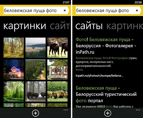 Поиск Яндекса в смартфонах на Windows Phone 8