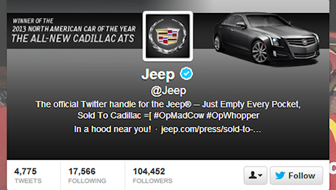 Хакеры взломали Twitter компании Jeep