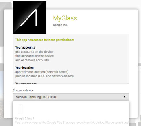 Google Play вводит поддержку Glass