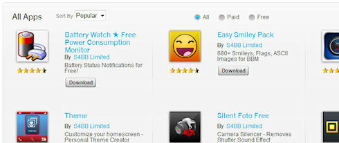 BlackBerry World превратился в свалку программ от двух издателей