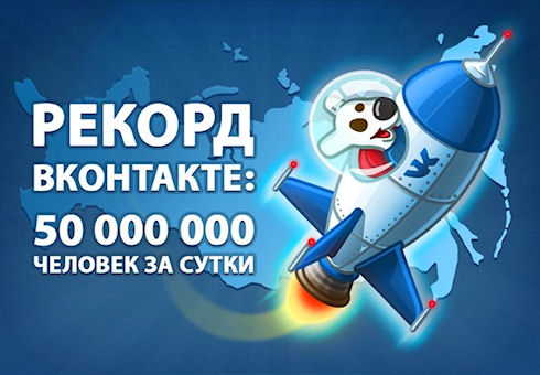 «ВКонтакте» преодолела отметку в 50 млн посетителей в сутки